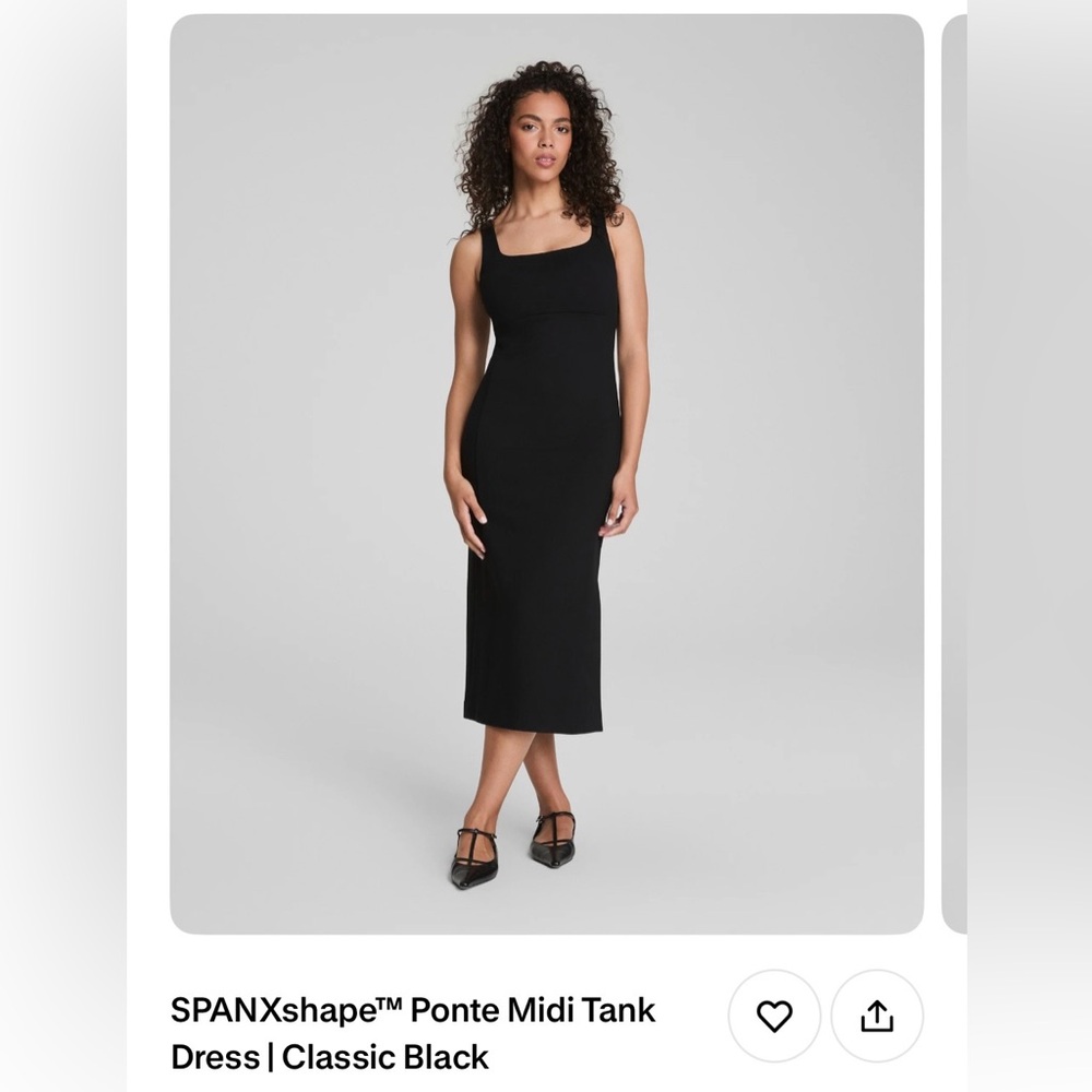 SPANX Black Midi Tank Dress